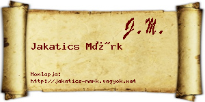 Jakatics Márk névjegykártya