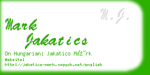 mark jakatics business card
